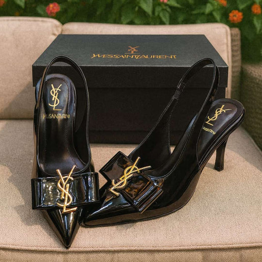 Elegant Black Kitten Heel Shoes For Women – 2.5 Inch Heels With Gold Buckle And Elastic Band Closure For Stylish Comfort And Perfect Fit (10) size available 6 UpTo 12